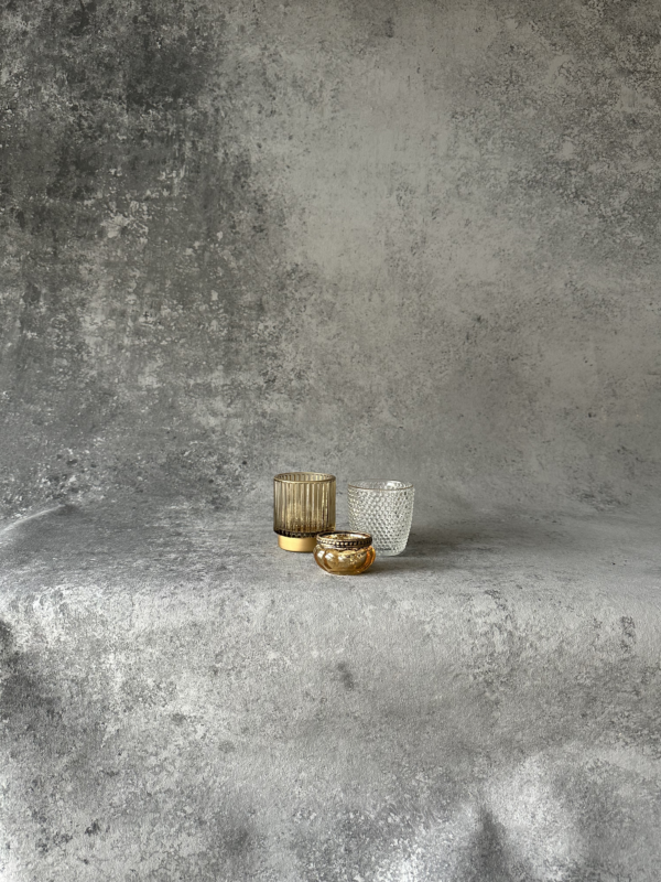 Teelichtglas Mix Gold / Glas