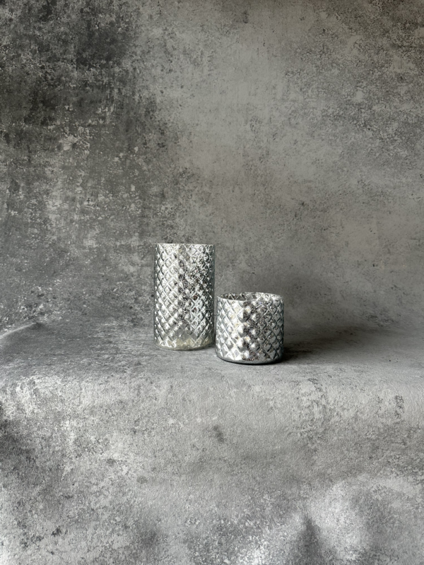 Vase Zylinder Silber Mix