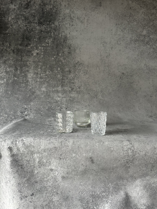Vintage Glas Teelicht Mix S